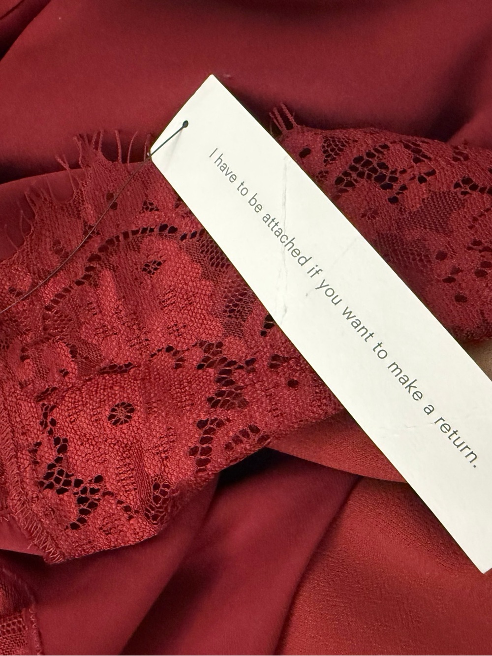 NWT Reformation Jessalyn Silk Lace Trim Mini Dress Chianti Burgundy Size S - Picture 14 of 17